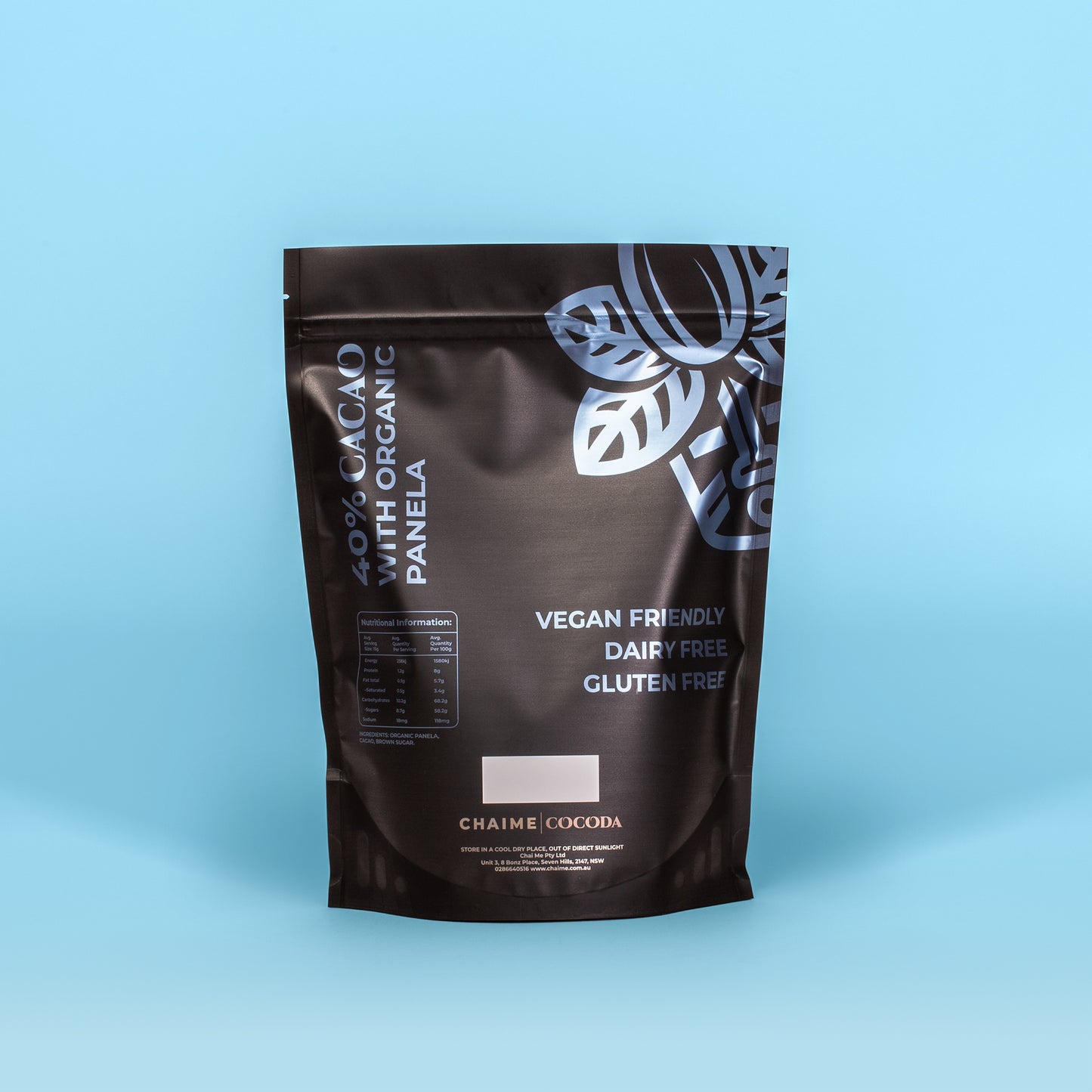 Vegan Friendly, Dairy Free & Gluten Free 40% Cacao with Organic Panela