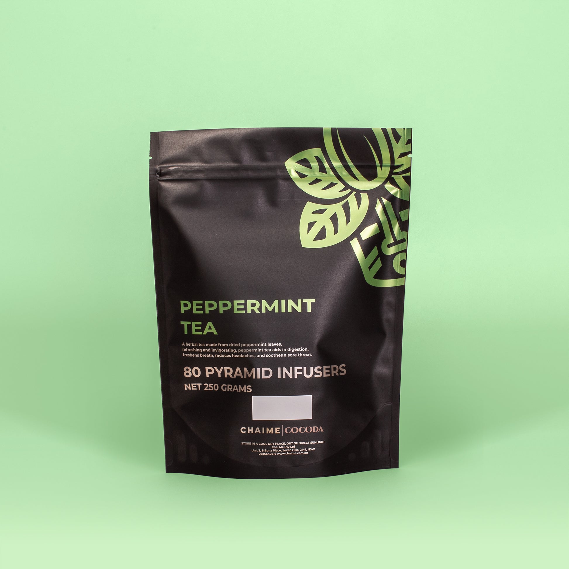 Peppermint Tea, 80 Pyramid Infusers, 250g pack
