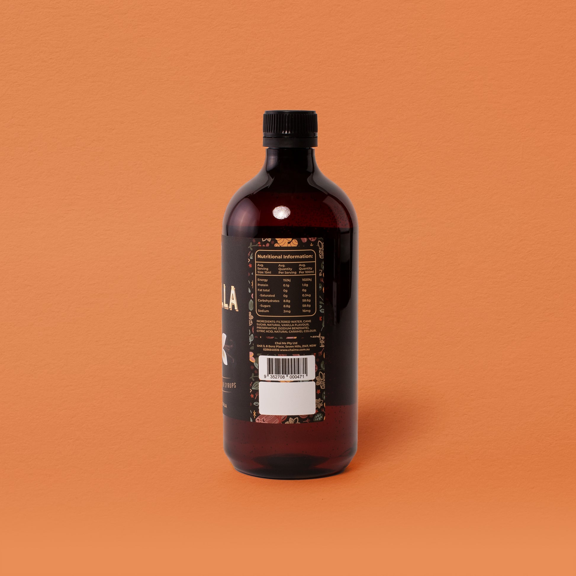Natural Vanilla Syrup bottle nutritional information