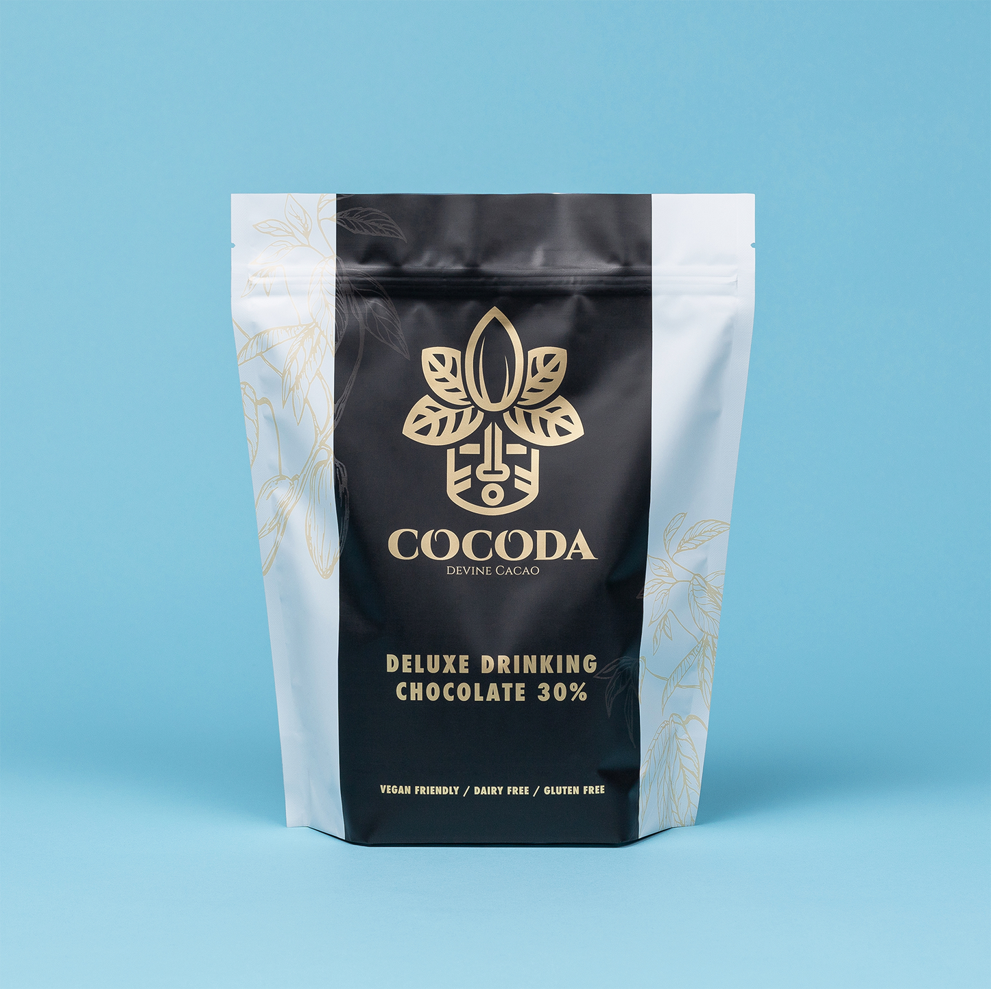 deluxe drinking chocolate 30% cacao, vegan, dairy, and gluten-free