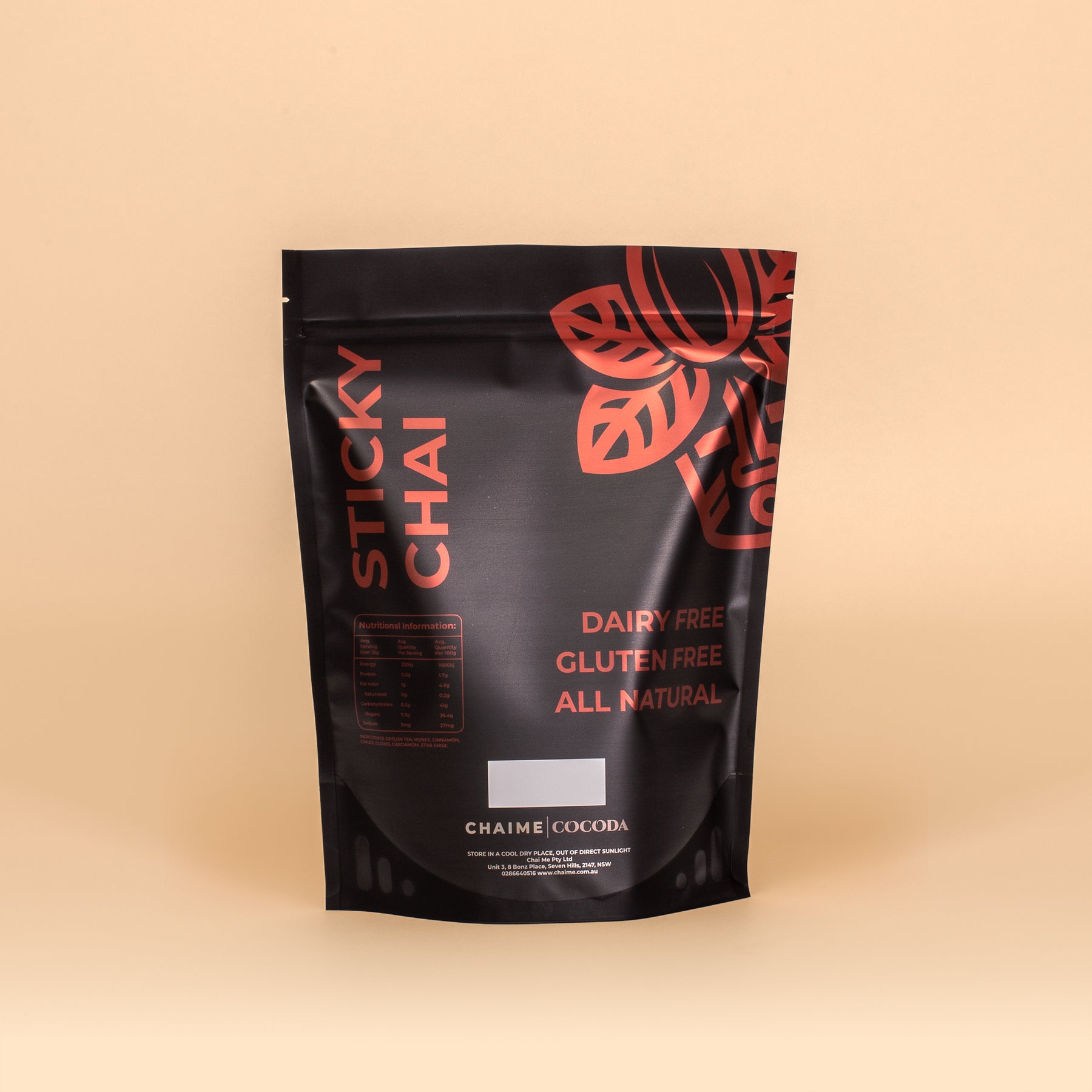 Sticky Chai — dairy-free, gluten-free, and made from all-natural ingredients.